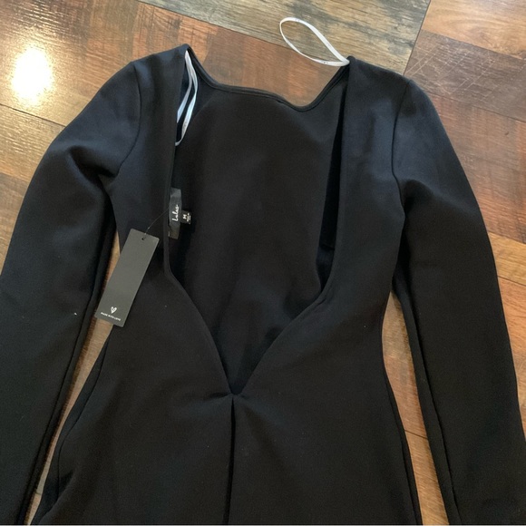 Lulu’s Black Low Cut V Back Fitted Dress M NWT - Picture 7 of 8